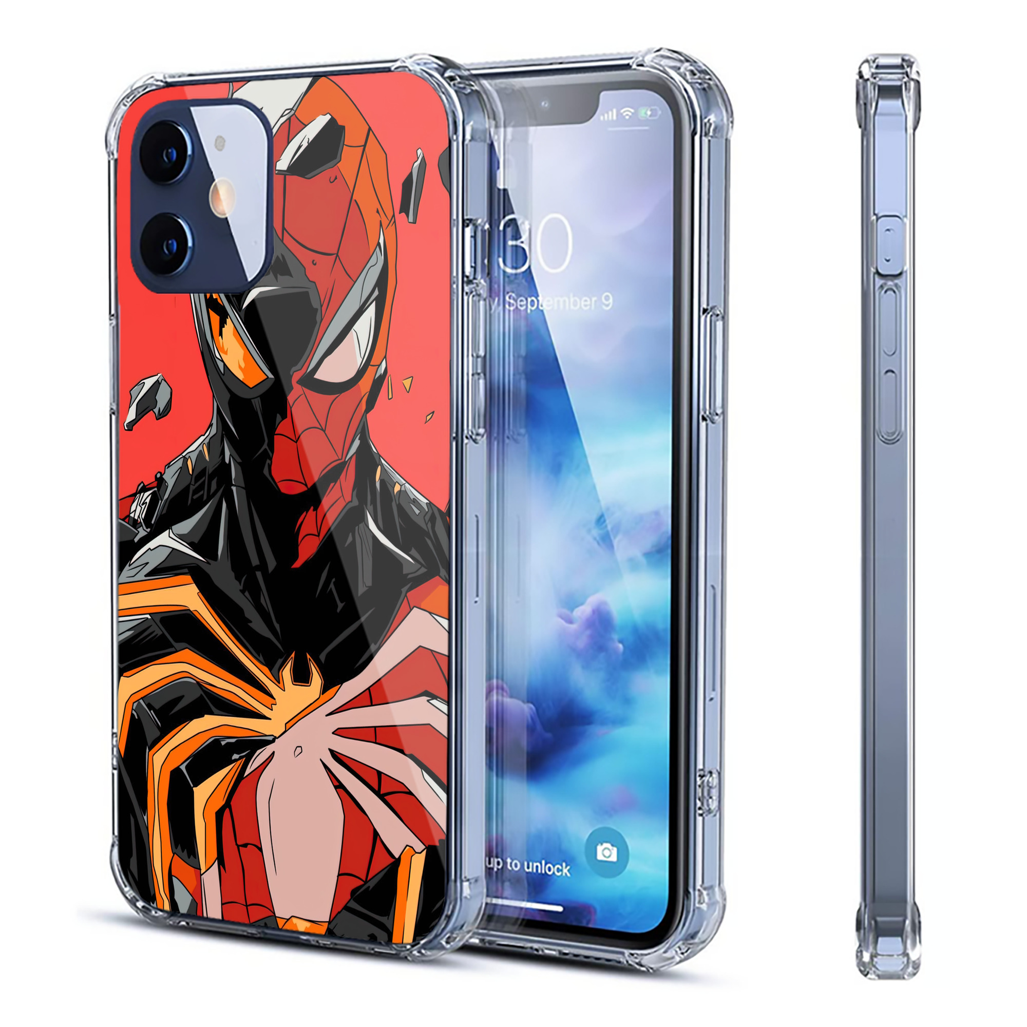 （画像用） Spider Man スパイダーマン 【iPhone 12シリーズ対応】透明スマホケース（クリアソフトケース）